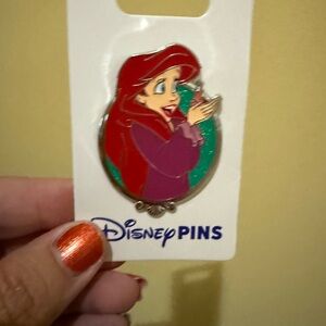 2025 Disney Parks Princess Portrait Silver Frame The Little Mermaid Ariel OE Pin